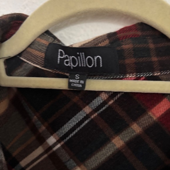 Papillon Plaid Dress Career‎ Casual Long Sleeve Pockets - Picture 3 of 6